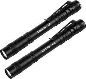 D Pen Flashlights, Lightweight, Mini, Waterproof Pocket Flashlight with Clip, 2  - Picture 1 of 12
