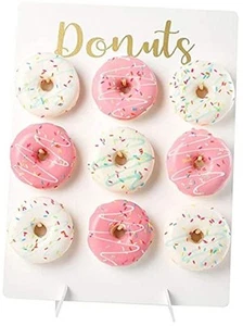 Donut Stand for Party, Donut Wall Holders for Table, Reusable Wood Doughnut - Picture 1 of 7