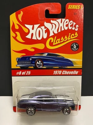 Hot Wheels 2005 Classics 70 Chevelle SS Black (Dark Purple) Nice Card Box Ship! - Image 1 of 4