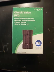 ProPlumber 1-1/4” PVC Check Valve PPCV125-PL - Picture 1 of 1