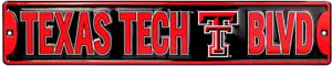 LETRERO DE CALLE DE METAL TEXAS TECH RED RAIDERS 24"" X 5"" TEXAS TECH BLVD BULEVARD - Imagen 1 de 5