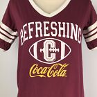 Coca-Cola T-Shirt Maroon Athletic Football New Size XS Refreshing Coke Top 