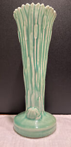 Vintage Tall 1920's Weller? Pottery Ardsley Cattails 9" Flower Vase Unmarked