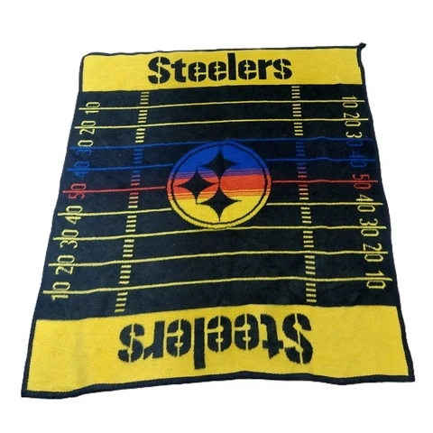 NFL Pittsburgh Steelers Football Throw Blanket 56” X  47” vintage  Northwest Cover