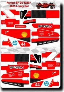 42207 LEGO Ferrari SF24 2025 Livery Sticker Set Lewis Hamilton & Charles Leclerc - Picture 1 of 2