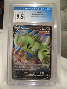 Tyranitar V Pokémon 2021 JCC Espada y Escudo Estilos de Batalla 097/163 CGC 9,5 - Imagen 1 de 3
