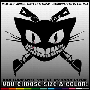 Woman Excavator Heavy Equipment Operator Vinyl Decal Sticker Evil Kitty Cat USA - Picture 1 of 4