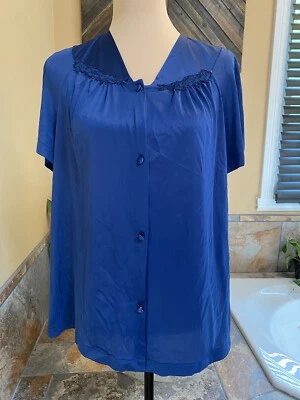 Camisa de dormir vintage Vanity Fair azul marino nailon grande Foto 1 de 4