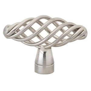 GlideRite 2" Oval Birdcage Cabinet Hardware Knob Satin Nickel - 3041-SN-1 - Picture 1 of 3