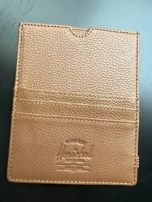 Nueva Cartera de Cuero Auténtica Herschel Supply Co Tostada con Etiquetas Impresionante Foto 1 de 3