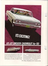Chevrolet Go Jet glatt für 63 Bel Air Impala Nova Corvair 1963 Vintage Anzeige 