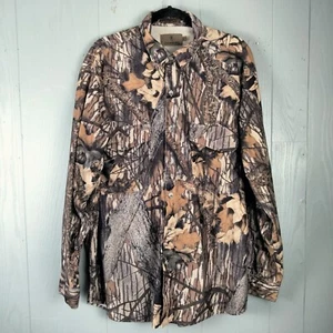 Browning Camo Button Down Shirt Mens XL Hunting Realtree Breakup Vented Outdoor - Picture 1 of 13
