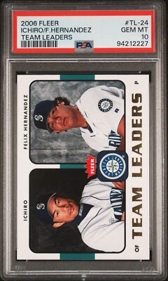 2006 Fleer Team Leaders #TL-24 Ichiro Suzuki/Felix Hernandez Seattle ~ PSA 10 ~ - Image 1 of 3