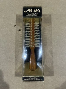 Cepillo completo redondo vintage nuevo en caja Ace, jabalí natural reforzado con cerdas de nailon - Imagen 1 de 12