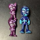 PJ Masks Blue Night Ninja and 2 Purple Glitter Stacking Ninjalinos Figures 3"