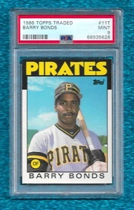 1986 TOPPS TRADED #11T BARRY BONDS PSA 9 MINT ROOKIE RC PIRATES GIANTS - Picture 1 of 1