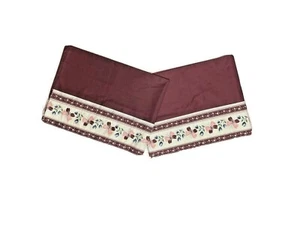 Vintage Pair Valances 1970s Purple White Pink 2 Curtains Floral Border Light - Picture 1 of 6