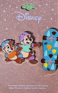 Disney Chip & Dale Skateboarding Skateboard 2 Pin Set BoxLunch Exclusive - Picture 1 of 1