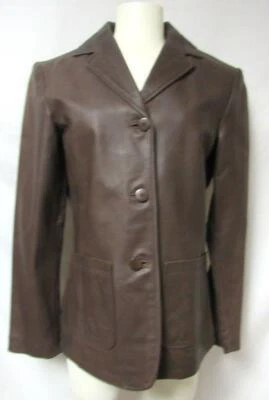 Chaqueta de cuero Colebrook Classics para mujer talla pequeña con botones delanteros A1 2003 Foto 1 de 4