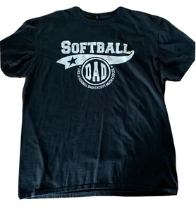 SOFTBALL DAD T Shirt Black Sz XL Short Sleeve 100% Cotton (W18) - Picture 1 of 5