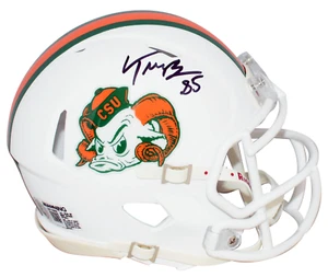 TREY McBRIDE SIGNED COLORADO STATE RAMS THROWBACK SPEED MINI HELMET BECKETT - Picture 1 of 1