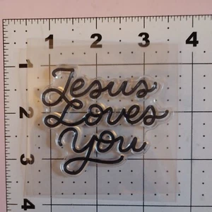 SELLO Acrílico San Valentín Navidad Sentimiento Cristiano JESÚS TE AMA VBS iglesia - Imagen 1 de 1