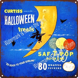 1955 Vintage Saf T Pop Halloween Lutscher Süßigkeiten Sauger Blechschild 12x12" A1002 - Bild 1 von 1