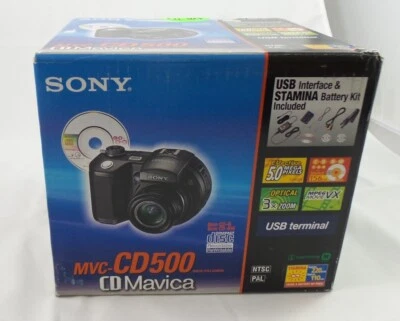 Boxed Sony CD Mavica 5 MP Digital Camera with 3x Optical Zoom (MVC-CD500) - Image 1 of 4