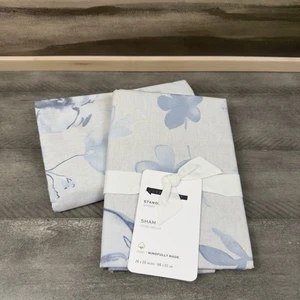 Juego múltiple de fundas de almohada florales Pottery Barn Florence estándar gris azul/2 nuevas sin etiquetas - Imagen 1 de 7