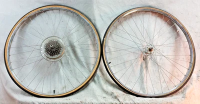 Sunshine Vintage 27" 630ISO Road Bike Wheel Set Freewheel 126/100 High Flange QR - Image 1 of 4