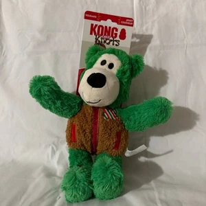 Kong Holiday Weihnachten Wild Knots Bär SM/MD grün quietschendes Plüschtier Hundespielzeug 9 Zoll - Bild 1 von 6