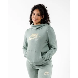NEW Nike Club Fleece Glitter Funnel Sweatshirt Women’s Medium Green DO6195-357 - Picture 1 of 4