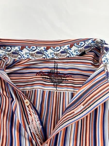 Robert Graham Mens XL Paisley Stripe Long Sleeve Button Front Flip Cuff Colorful - Picture 1 of 7
