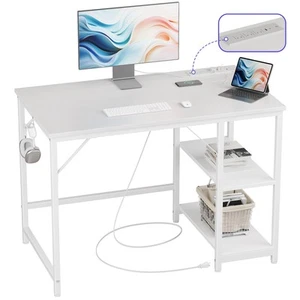 40 x 24 Inch Small Gaming Computer Desk with USB & Type-C Outlet, Home Office... - Picture 1 of 7