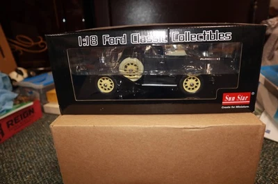 1931 Ford Model A Roadster Car in Black 1/18 by Sun Star # 6183 - Image 1 of 4