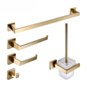 Gebürstet Gold Badezimmer Hardware Set Wandhalterung Toilettenpapier Rollenhalter Handtuchhalter - Bild 1 von 36