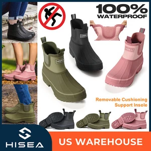 HISEA Women Duck Rain Boot Waterproof Anti-Slip Short Garden Chelsea Rubber Boot - Picture 1 of 47