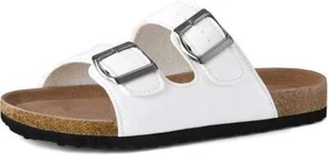 DUMAIUM THEONELOVE  Sandals Cork Footbed Slides 2 Straps SIZE  US  6 WHITE - Picture 1 of 1