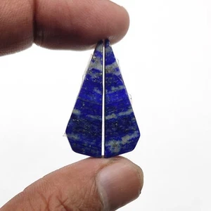 Natural Lapis Lazuli Jewelry Supply Cabochon Pair 24.90 Cts 31X10X5 MM - Picture 1 of 6