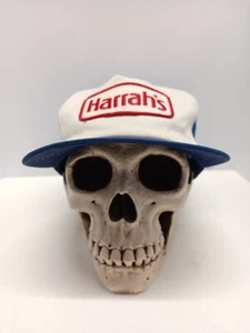 Vintage Retro Harrahs Casino Trucker Snapback Hat Red White Blue - Picture 1 of 8