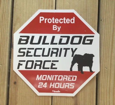 Bulldog Security Caution  Plastic Sign  - Image 1 of 4
