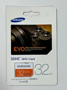 Nueva tarjeta de memoria Samsung 32 GB EVO SDHC UHS-I/U1 Clase 10 MB-SP32D/AM - Imagen 1 de 4