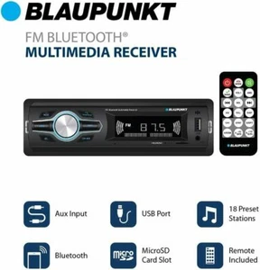 Blaupunkt Single DIN In-Dash MP3 USB Bluetooth Car Stereo Digital Media Receiver - Picture 1 of 11