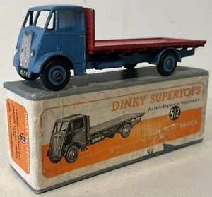 Vintage Dinky Supertoys 512 Guy Flat Truck Blue & Red Model Original Boxed - Picture 1 of 9