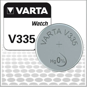 1 x Varta Watch V335 Uhrenzelle Knopfzelle SR 512 SW Silber-Oxid 5mAh 1,55 V - Bild 1 von 3