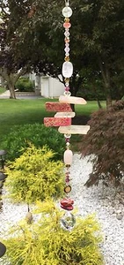 Handmade Healing Stone Rose Quartz Suncatcher/Prism W/Swarovski Elements USA - Picture 1 of 3