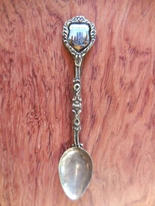 Vtg Firenze Italy Collectible Souvenir 800 Silver Spoon Ceramic Enamel Topper#CD - Picture 1 of 6