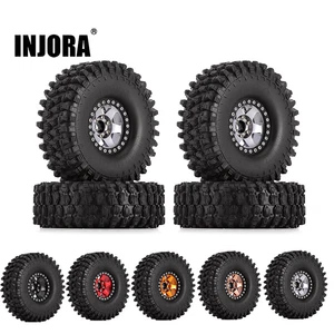INJORA 1.9 Beadlock Wheels and Tires for TRX4 GEN8 SCX10 II 90046,120*42mm - Picture 1 of 29