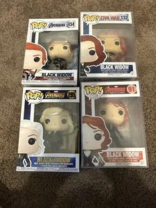 black widow funko pop lot! comes with protectors! 4 funkos! - Picture 1 of 6