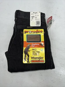 New Boys Black Wrangler Pro Rodeo Cowboy Cut Denim Jeans. 11/23 1/2 C-4 - Picture 1 of 9